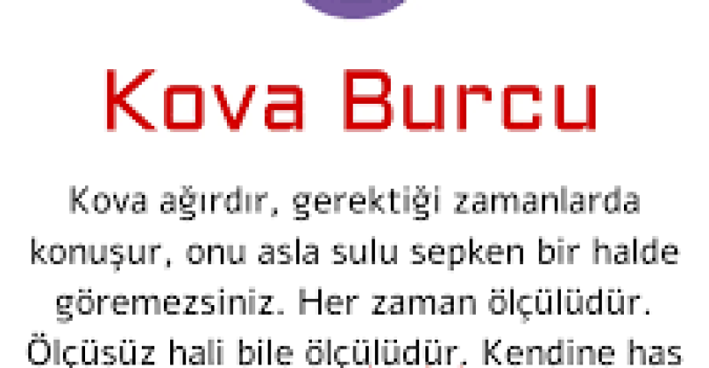KOVA BURCU YORUMU